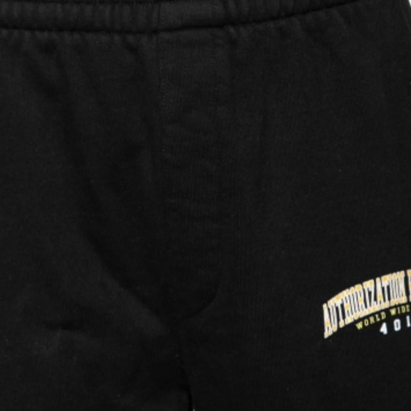 Men's Vetements Black Cotton Printed Shorts M For Sale