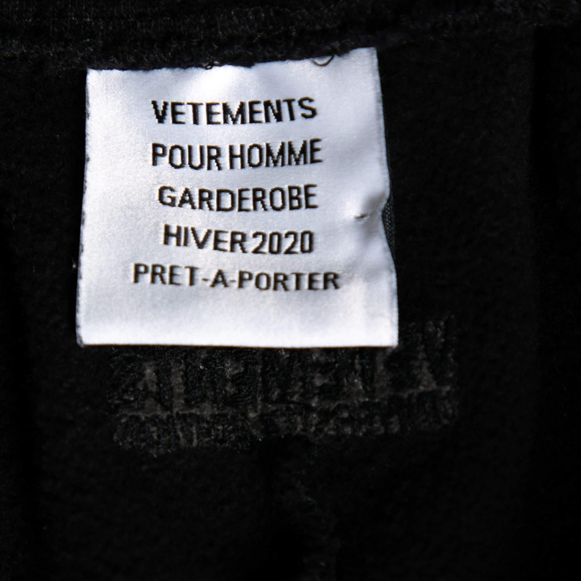 Men's Vetements Black Cotton Printed Shorts M For Sale