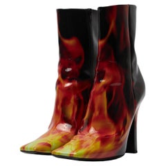 Vetements  Black Flame Printed High Heel Boots