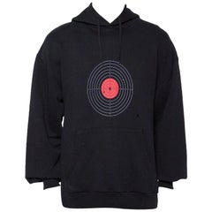 Vetements Black Knit Target Print Distressed Oversized Hoodie XS