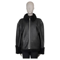VETEMENTS cuero negro 2016 SHEARLING LINED BIKER Chaqueta S