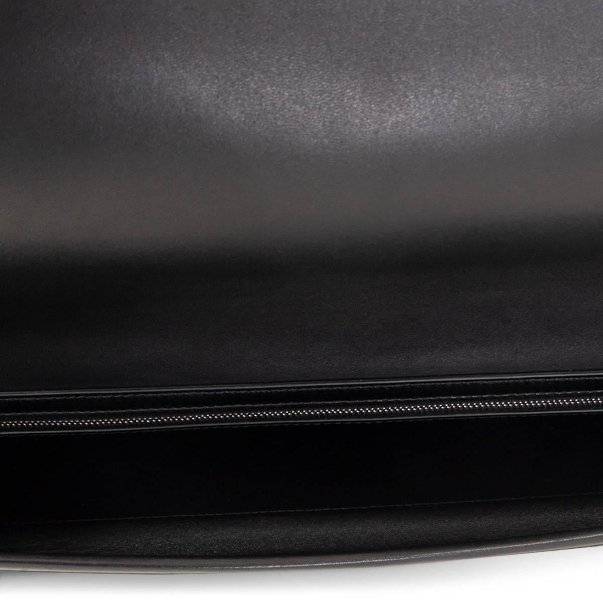 Black VETEMENTS black leather CHAIN Clutch Bag For Sale