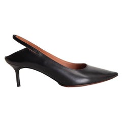 VETEMENTS Schwarz Leder KITTEN HEEL Pumps Schuhe 38
