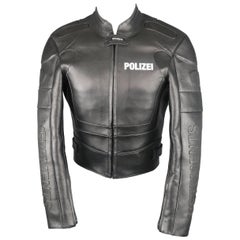 Vetements - Veste Moto courte en cuir noir Polizei