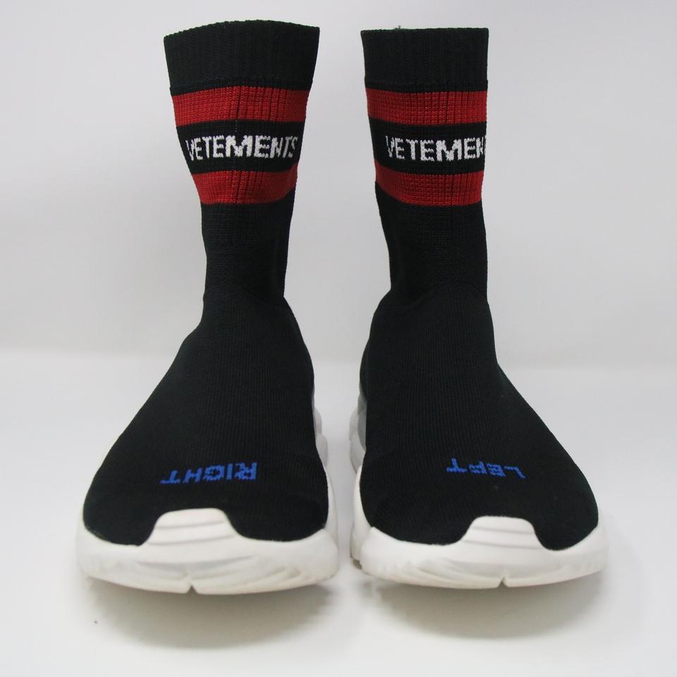 Vetements Black Reebok Socks Extremely Rare Men Mens Sneakers

Vetements Reebok Socks Sneakers Extremely Rare Authentic Men 9 US. This brand new collab is said to be inspired by the Speed Trainer (Balenciaga) is it comes with a sock-like design