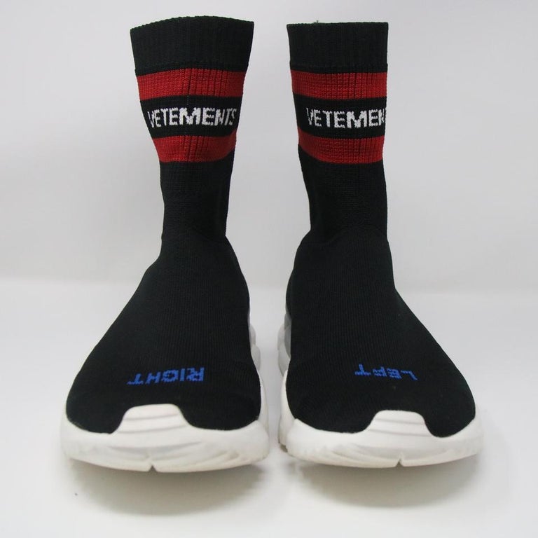 Vetements Black Reebok Socks Extremely Rare Men Mens Sneakers For Sale at  1stDibs