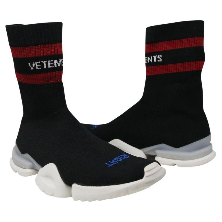 Vetements Black Reebok Socks Extremely Rare Men Mens Sneakers For Sale at  1stDibs