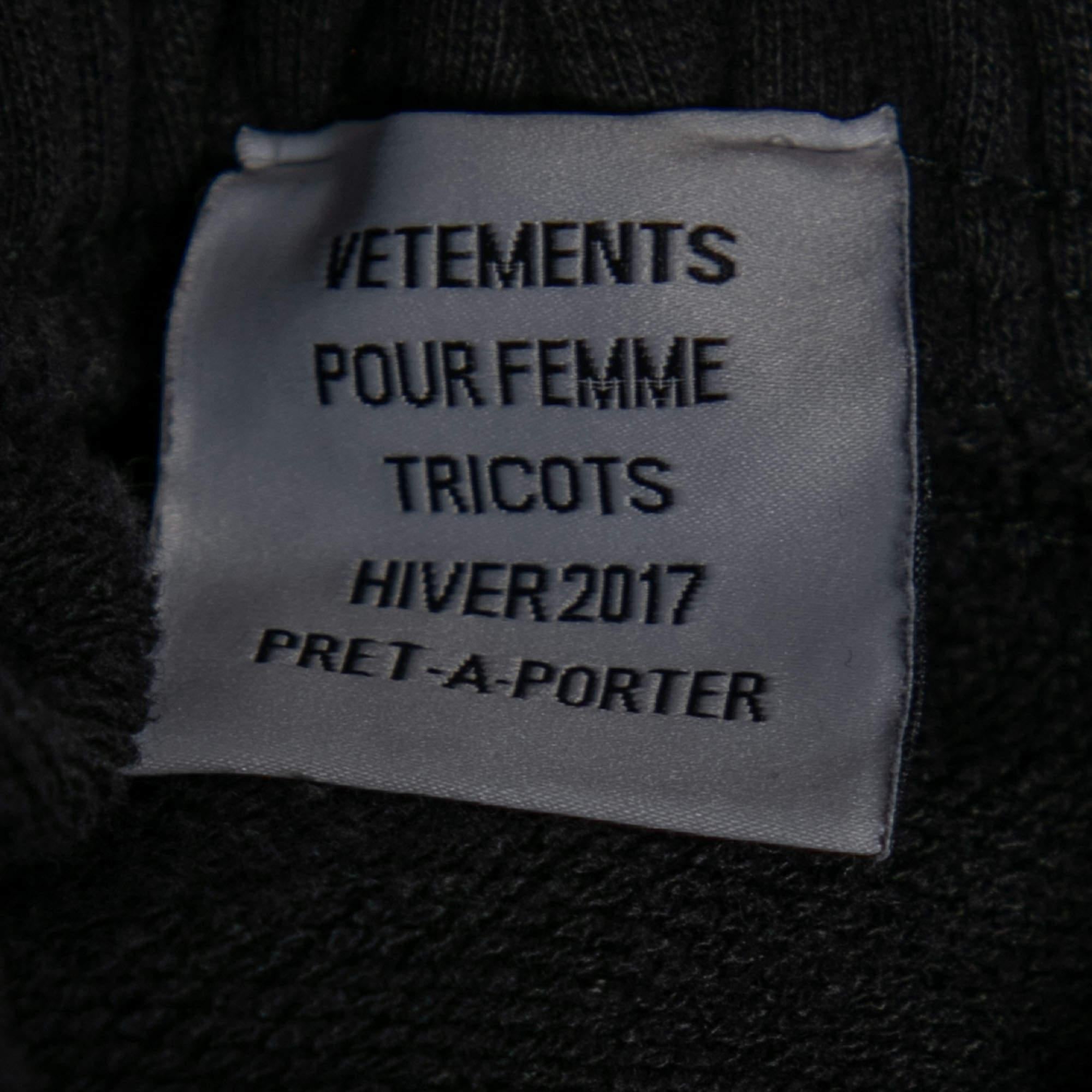 Women's Vetements Black Rib Knit Elasticized Waist Trousers M For Sale