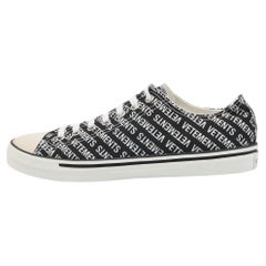 Vetements Black/White Logo Print Canvas Low Top Sneakers Size 44