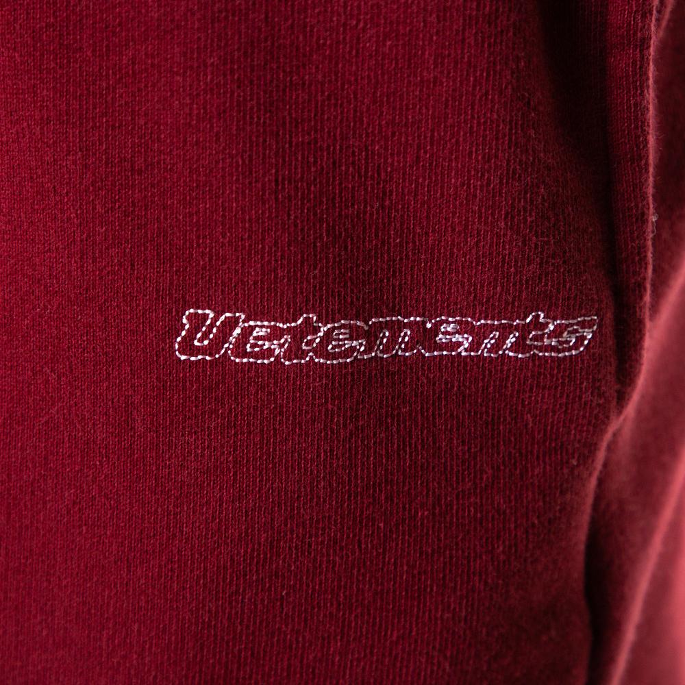 Men's Vetements Brick Red Cotton Embroidered Logo Detail Track Pants M For Sale