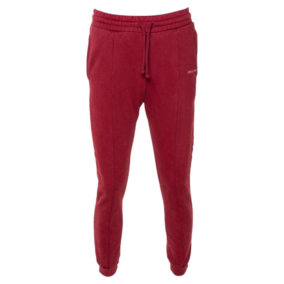 Vetements Brick Red Cotton Embroidered Logo Detail Track Pants M For Sale