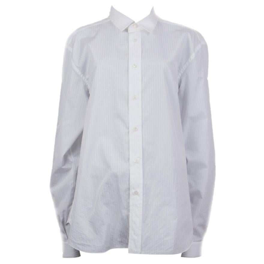 VETEMENTS + BRIONI white cotton OVERSIZED STRIPED Button-Up Shirt S