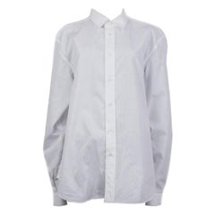 VETEMENTS + BRIONI white cotton PINSTRIPE OVERSIZED Button-Up Shirt XS