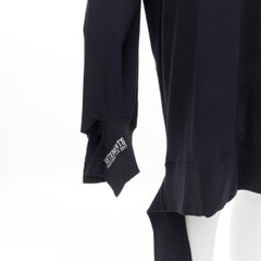 VETEMENTS Champion 2017 Demna black cotton deconstructed extra long sleeve