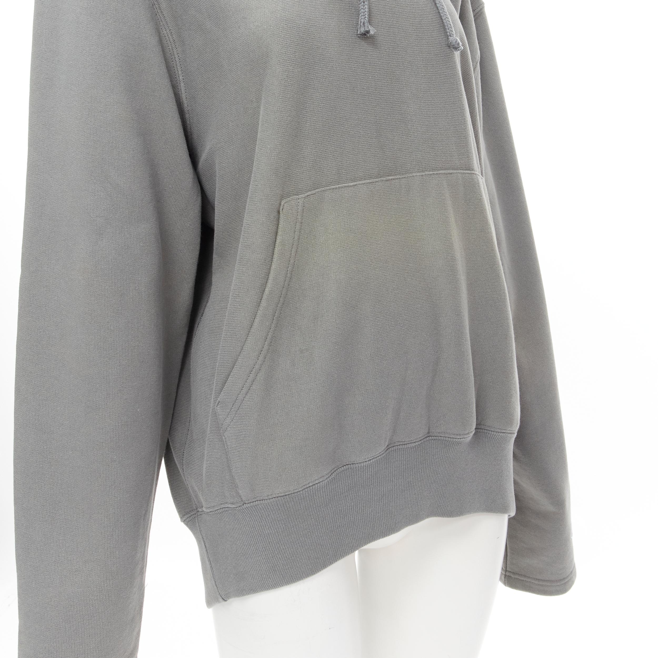VETEMENTS Champion 2017 Demna Reverse Weave grey cotton hole shoulder hoodie S For Sale 2