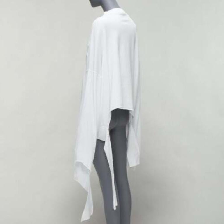 VETEMENTS CHAMPION white logo tape deconstructed cut out sleeve sweater S For Sale 2