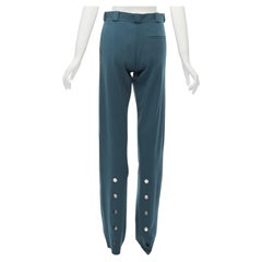 VETEMENTS Demna 2019 dark green cut out hole high waisted pants S