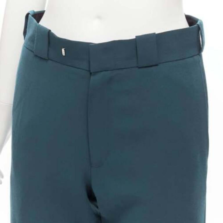 VETEMENTS Demna 2019 dark green cut out hole high waisted pants S For Sale 3