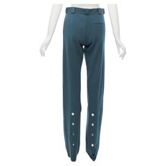 VETEMENTS Demna 2019 dark green cut out hole high waisted pants S