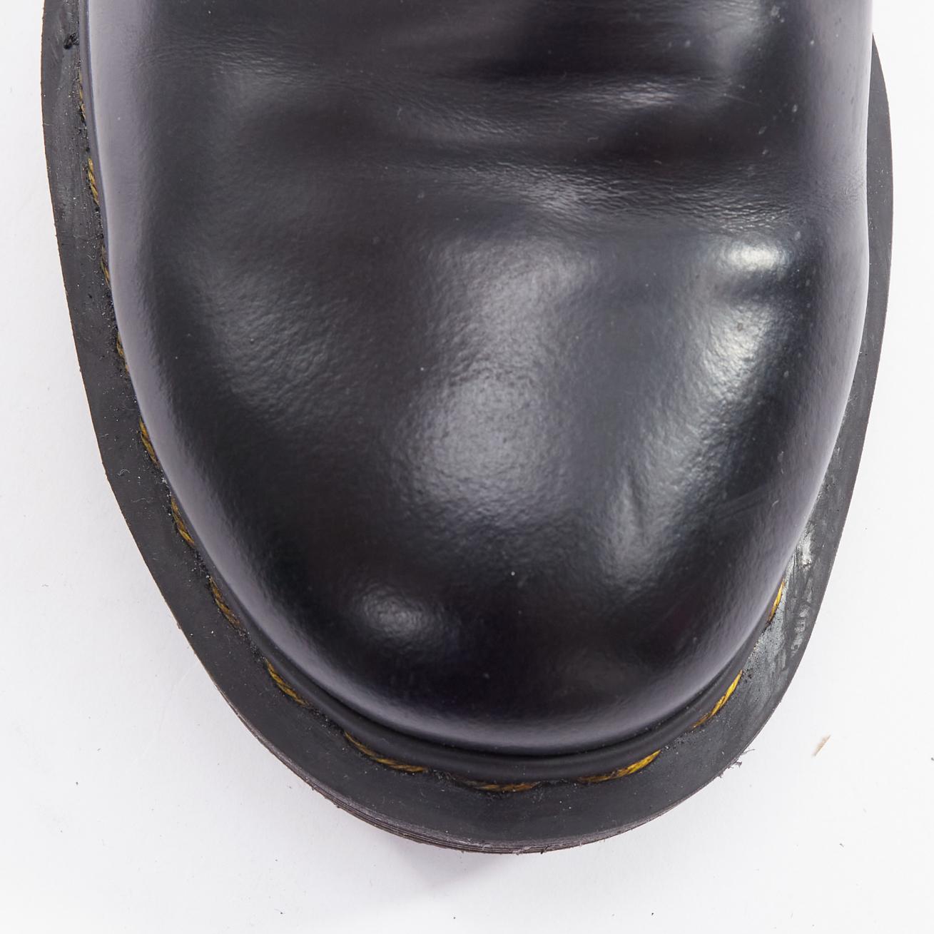 VETEMENTS DR MARTENS 2017 Border Line 1490 black leather laceless combat boots For Sale 2