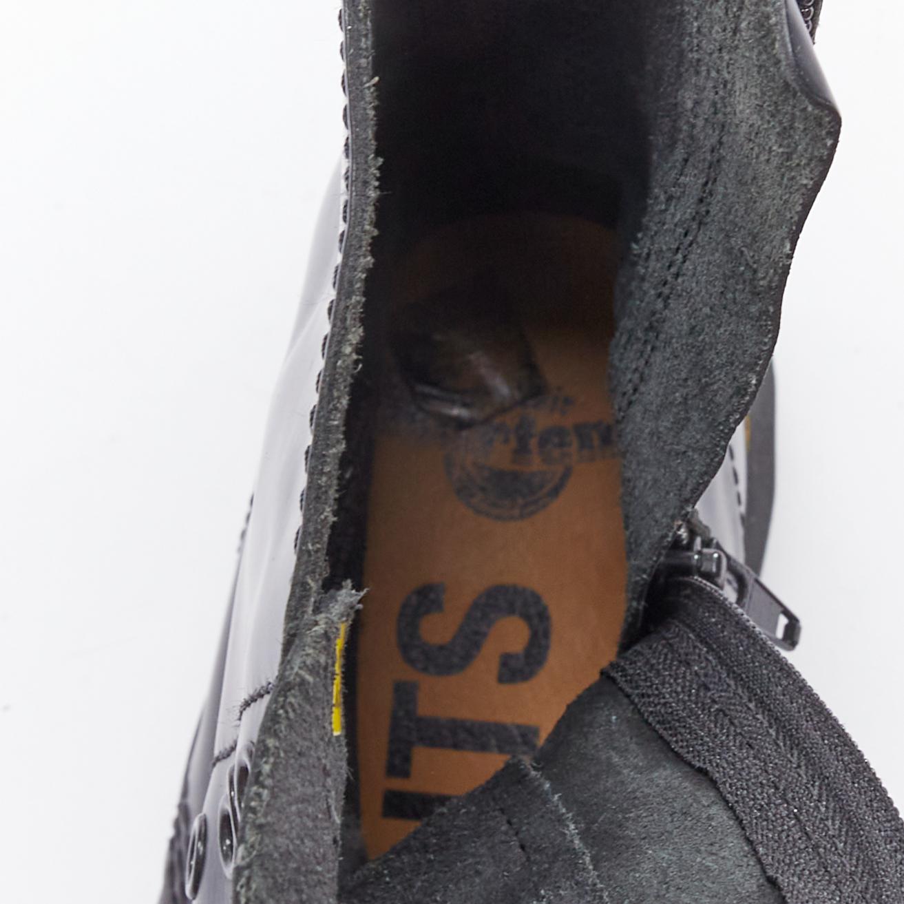 VETEMENTS DR MARTENS 2017 Border Line 1490 black leather laceless combat boots For Sale 5