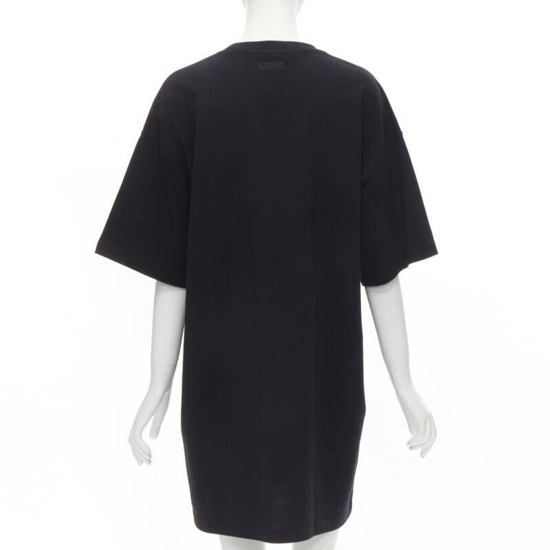 VETEMENTS Friends logo embroidered Limited Edition black cotton long tshirt  XS For Sale 1