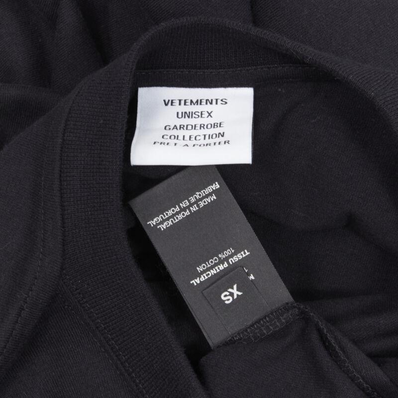 VETEMENTS Friends logo embroidered Limited Edition black cotton long tshirt  XS For Sale 4