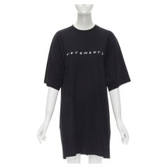 VETEMENTS Felpa lunga in cotone nero con logo Friends ricamato in edizione limitata XS