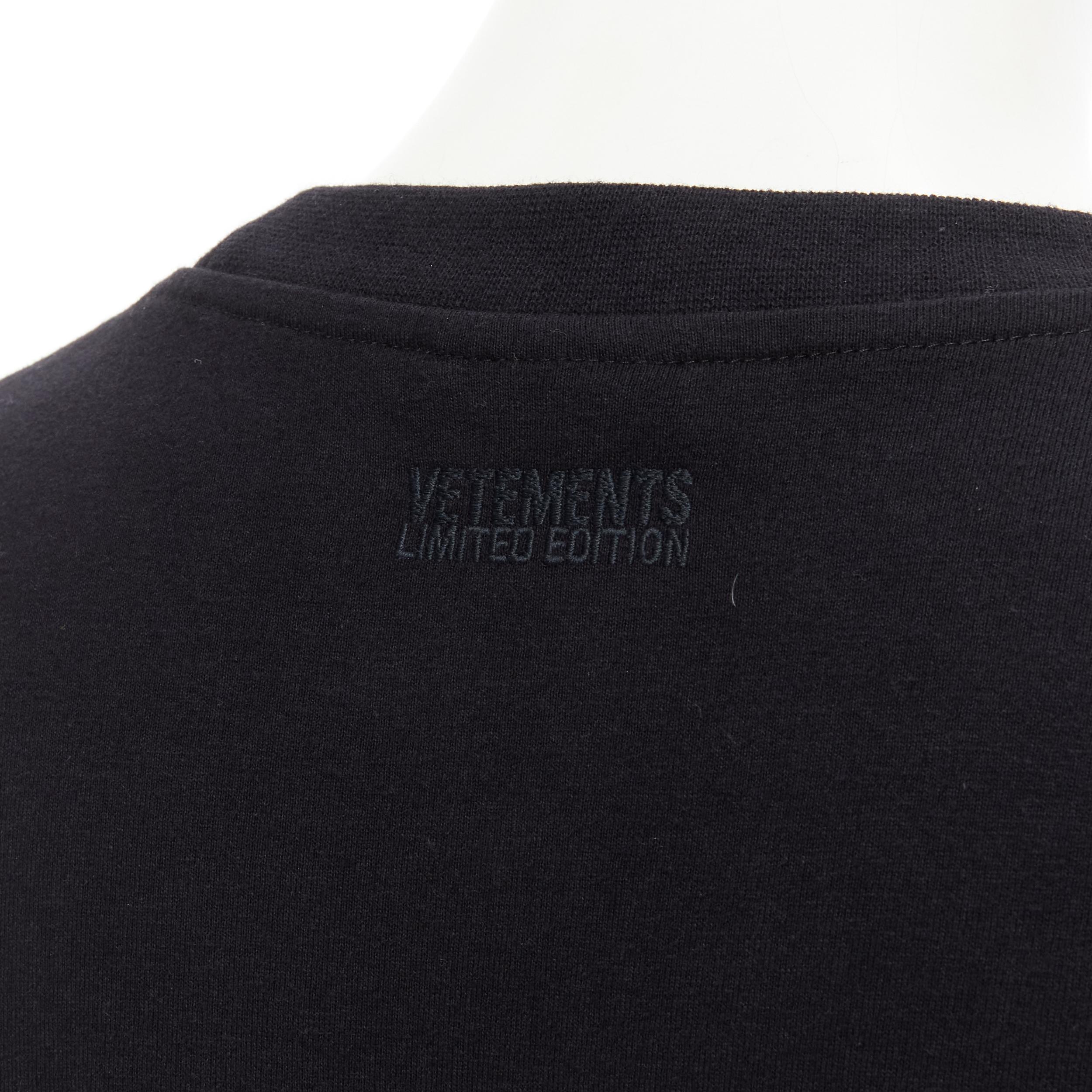Women's VETEMENTS Friends logo embroidered Limited Edition black cotton unisex long  For Sale