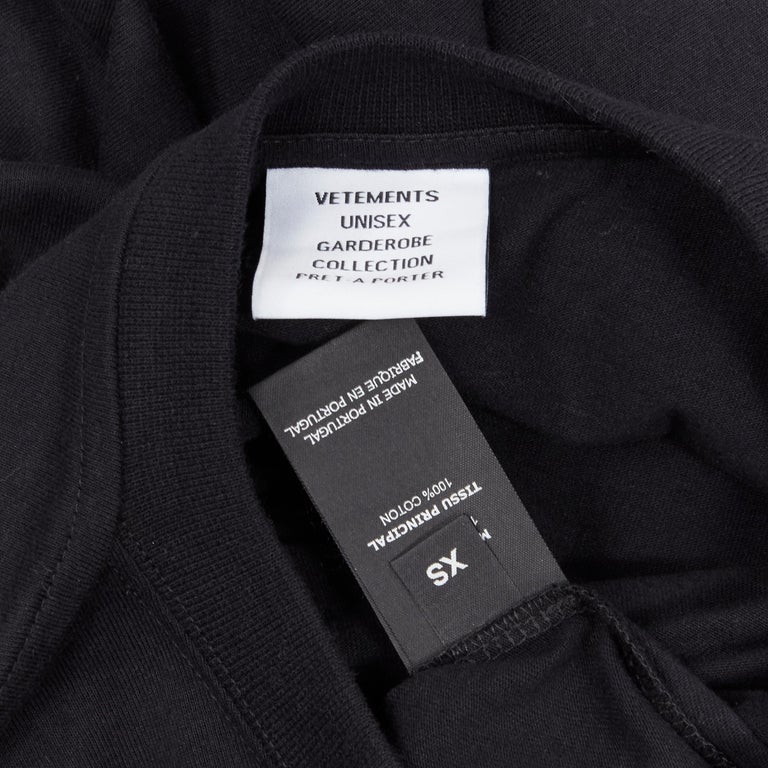 VETEMENTS Friends logo embroidered Limited Edition black cotton unisex long  For Sale at 1stDibs