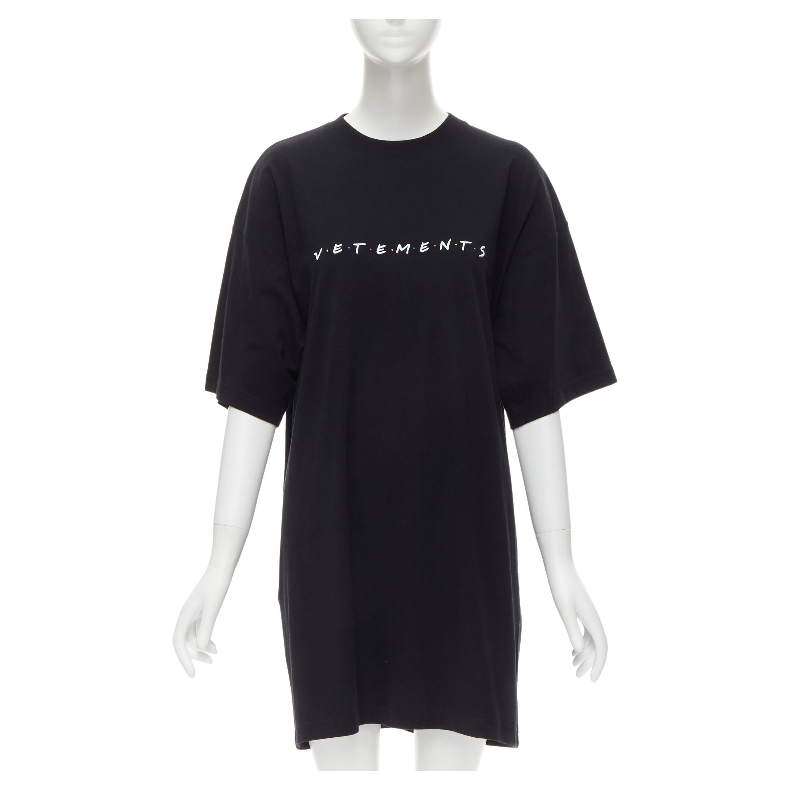 VETEMENTS Friends logo embroidered Limited Edition black cotton unisex long  For Sale
