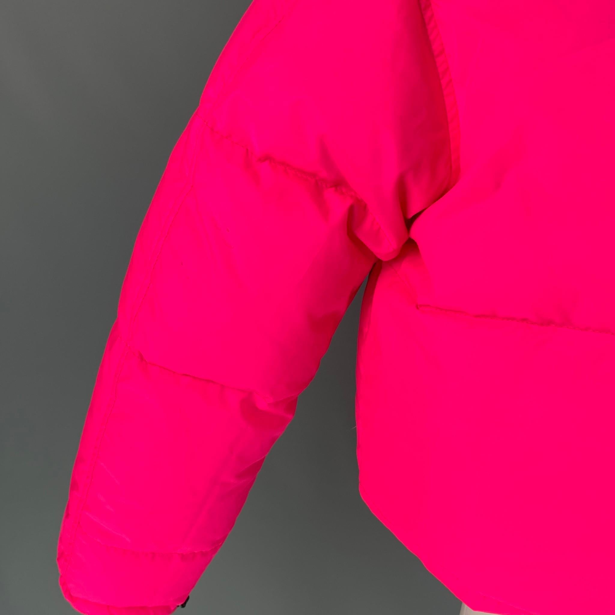VETEMENTS FW 19 Size XS Flou Pink Quilted Polyester Zip Up Puffer Jacket In Good Condition In San Francisco, CA