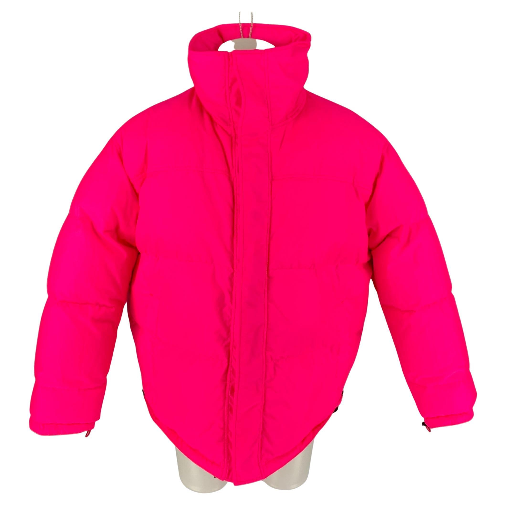 VETEMENTS FW 19 Size XS Flou Pink Quilted Polyester Zip Up Puffer Jacket