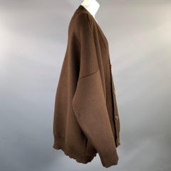 VETEMENTS Otoño-Invierno 2018, talla M, lana marrón y Cárdigan de punto de nailon con botones para mujer