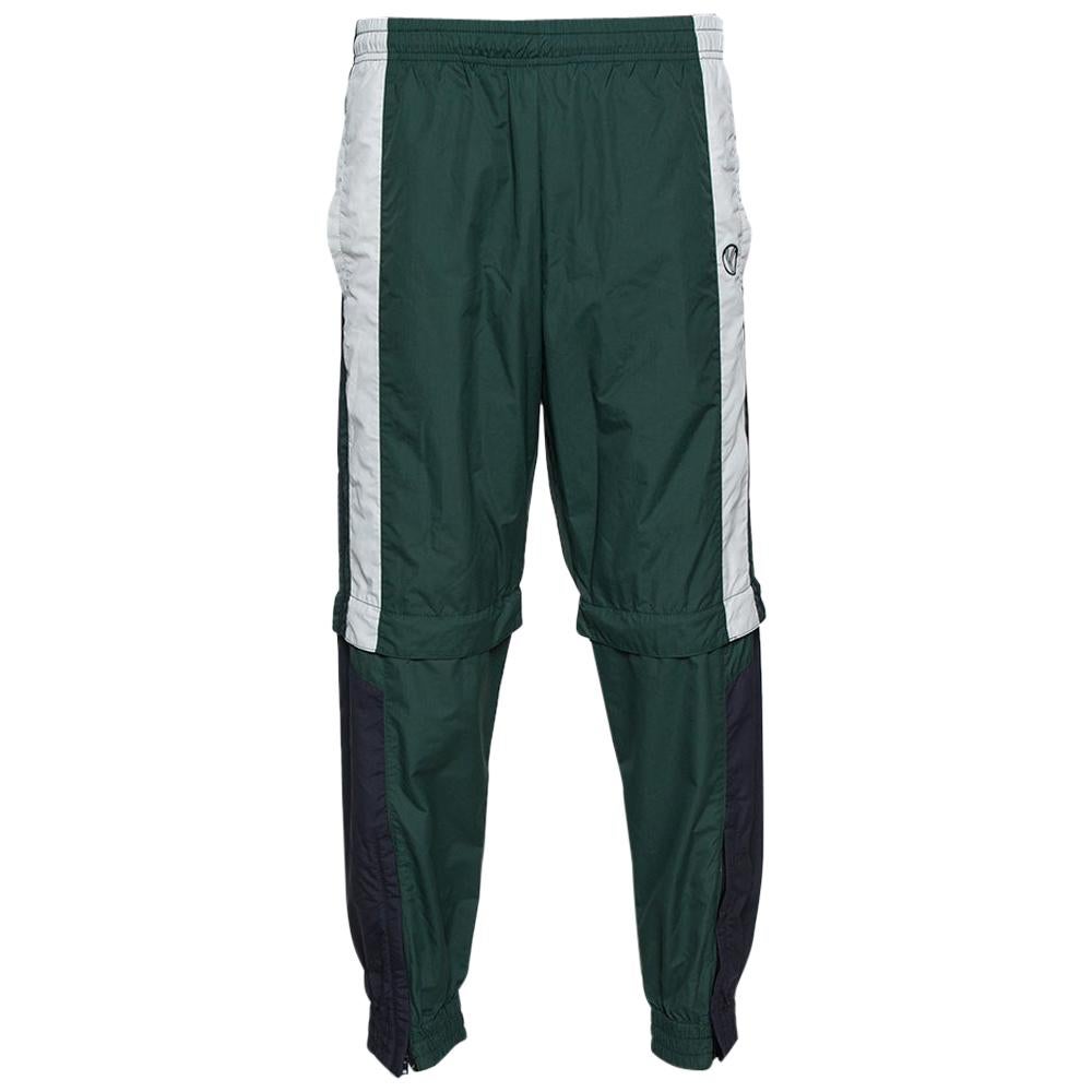 Vetements Green & Black Convertible Zip Off Track Pants XS For Sale