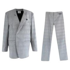 Vetements Grey Houndstooth Asymmetric Blazer and Trousers