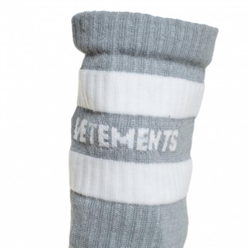 Vetements Grey Knit Fabric Reflective Sock Boots Size 36 For Sale 1