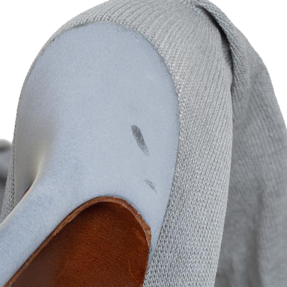 Vetements Grigio Tessuto elasticizzato riflettente Stivali alti alla coscia Taglia 38 5