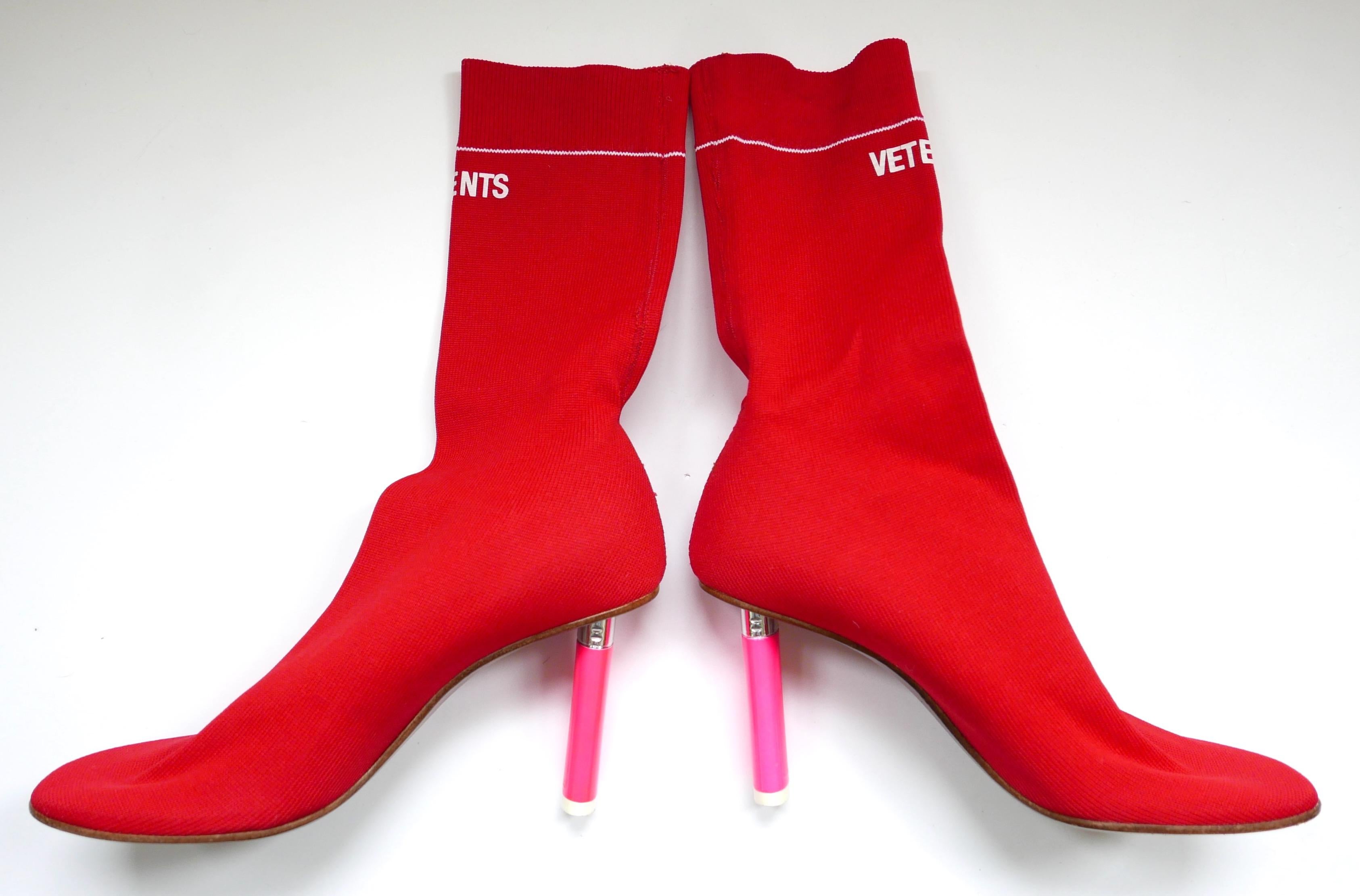 Women's Vetements lighter heel sock boots For Sale