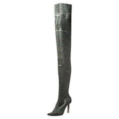 Vetements Metallic Multicolor Lurex Knit Thigh High Socks Boots Size 41 ...