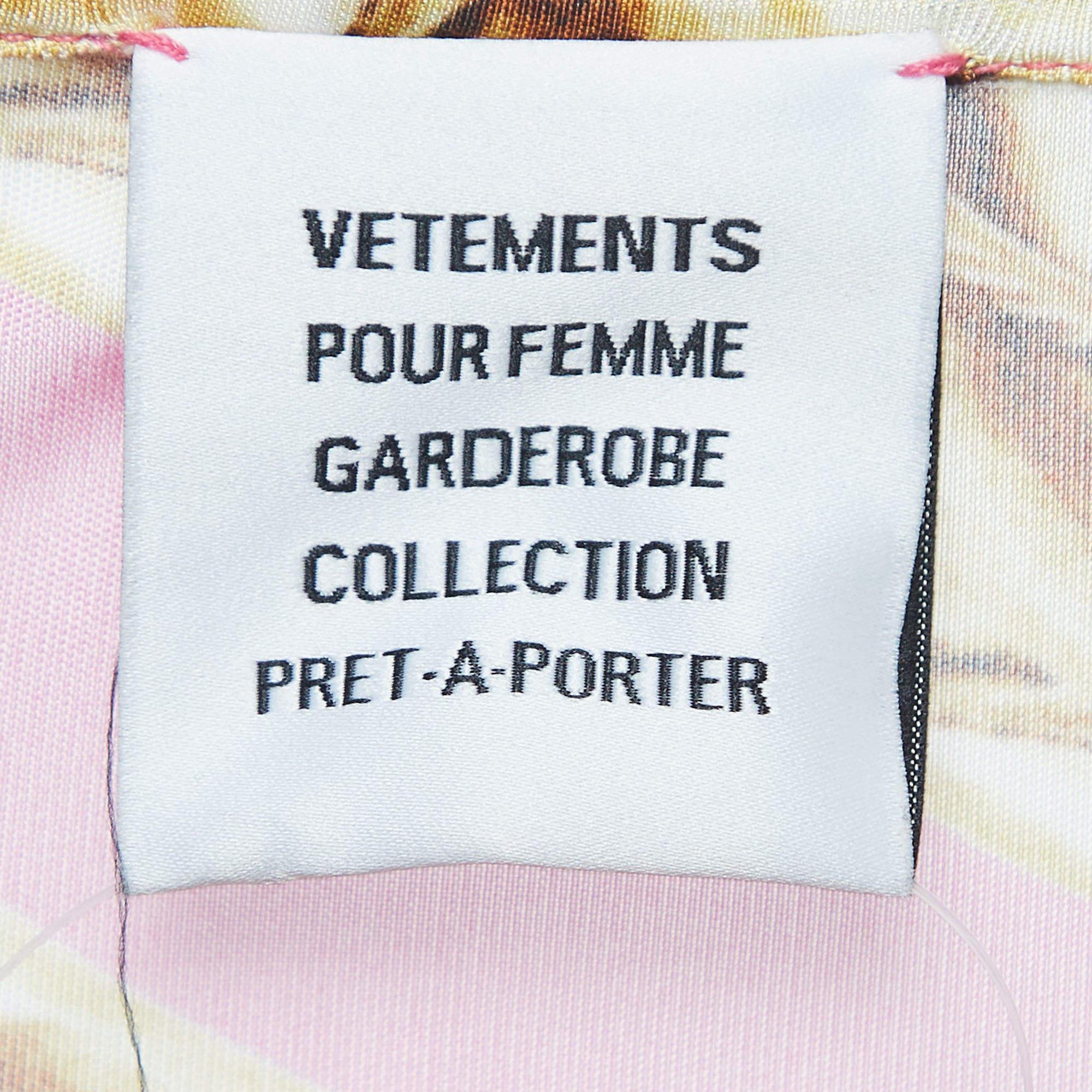 Women's Vetements Multicolor Chain Print Jersey Strappy Long Dress L For Sale