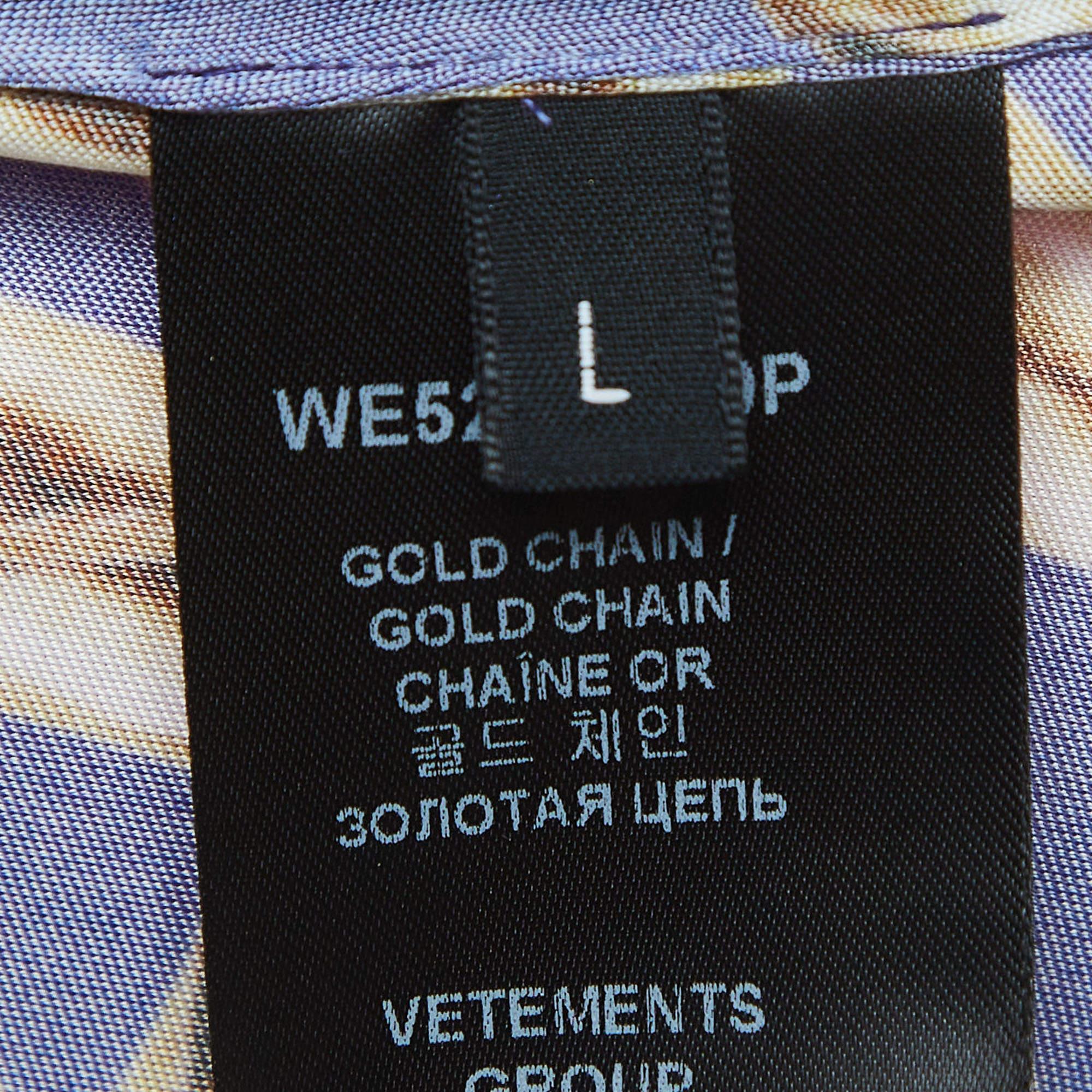 Vetements Mehrfarbiges langes Riemchenkleid aus Jersey mit Kettendruck L im Angebot 2