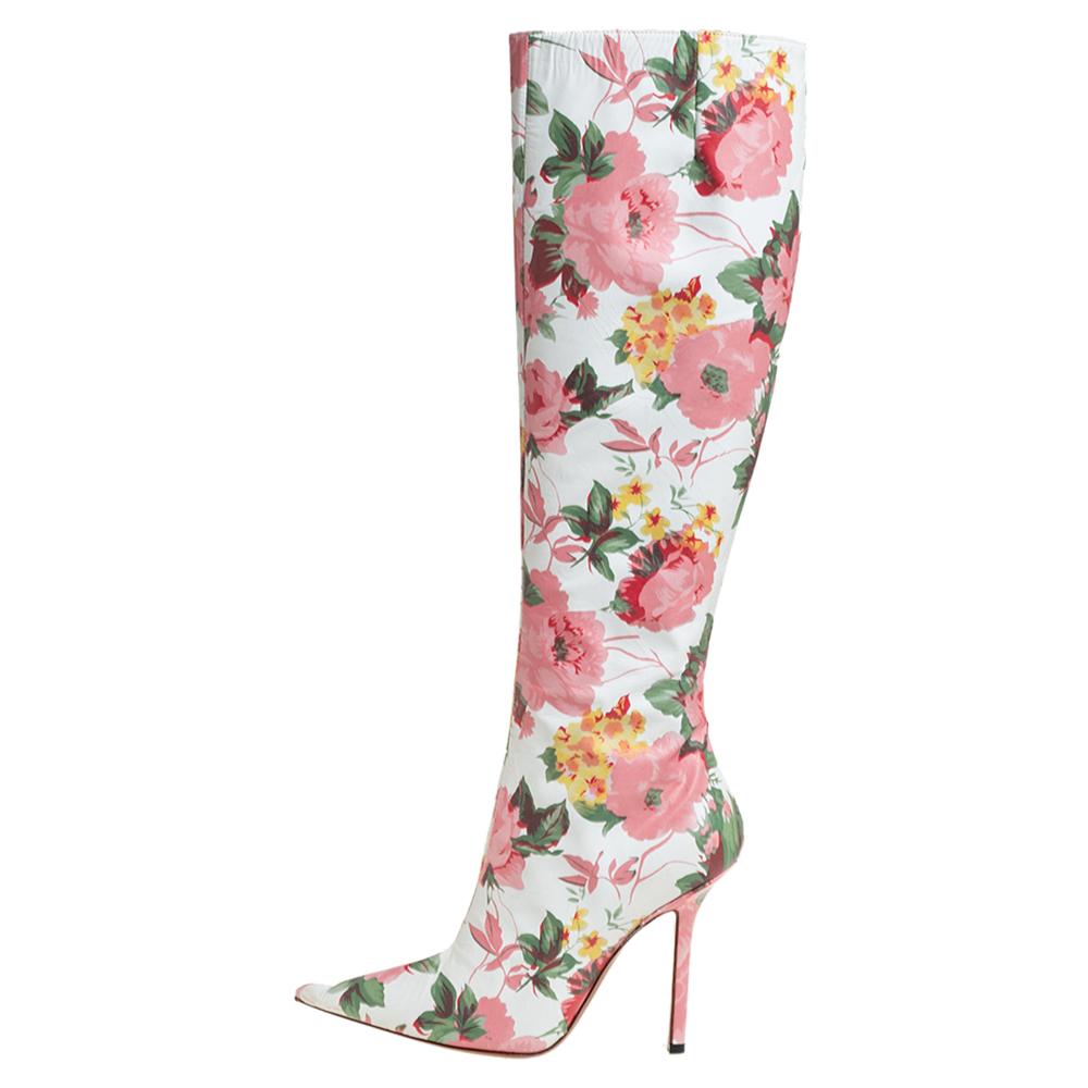 If you're looking to add a pair of over-the-knee boots to your collection, it should be this from Vetements. The multicolor boots are crafted from floral-printed patent leather into a chic silhouette. They bring pointed toes, leather-lined insoles,