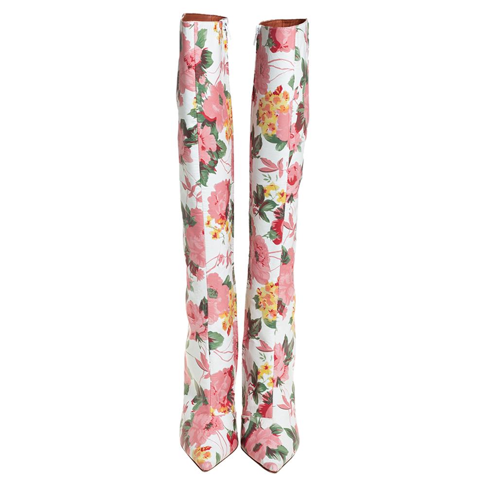 floral booties heels