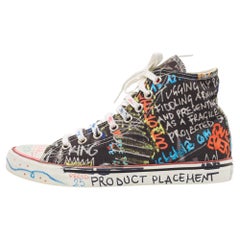 Vetements Multicolor Graffiti Canvas High Top Sneakers Size 39