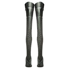 Vetements Multicolor Lurex Knit Thigh High Sock Boots Size 36