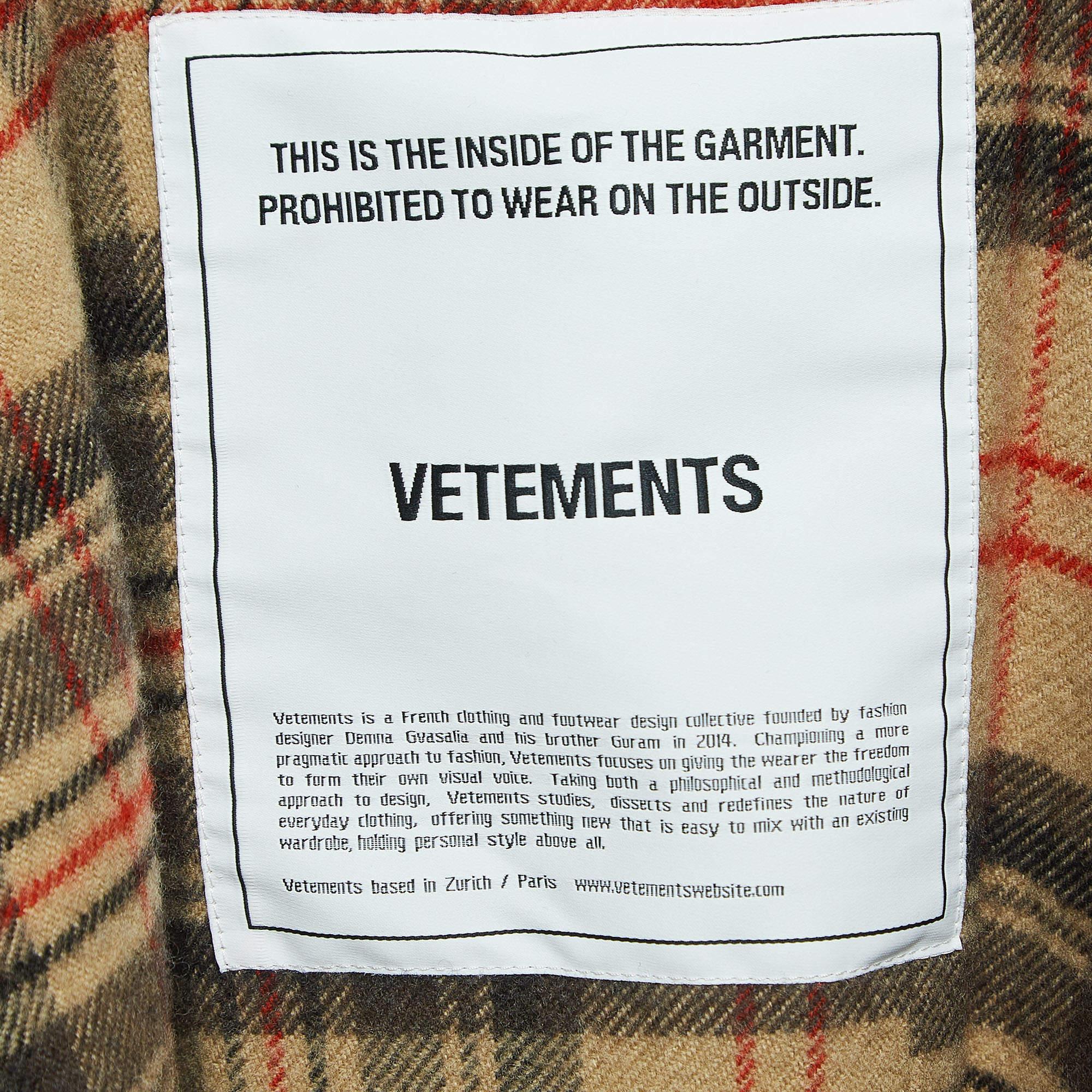 Vetements Navy Blue Gabardine Scarf Trench Coat XS 1