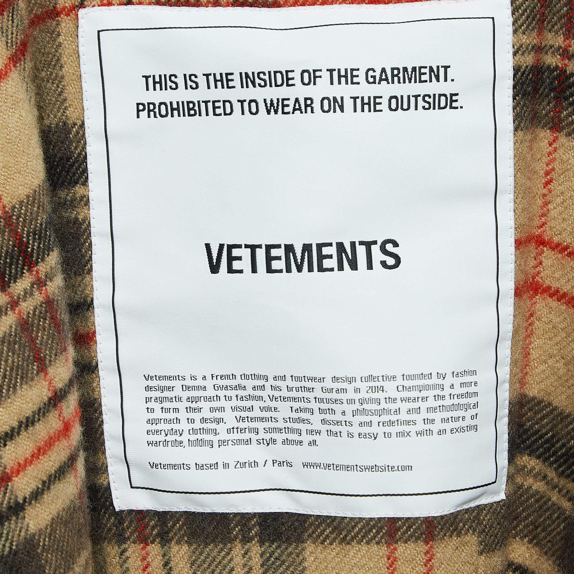 Vetements Navy Blue Gabardine Scarf Trench Coat XS For Sale 1