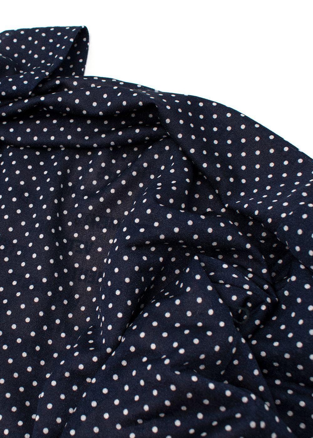Vetements Navy Polka Dot Multi Fabric Wrap Dress - US 8 For Sale 2