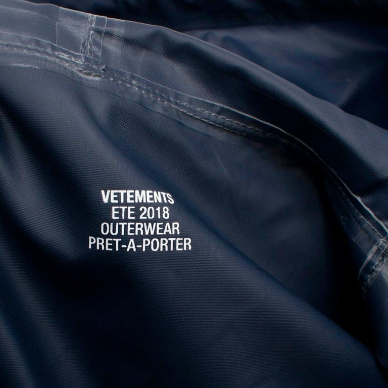 Vetements Navy 'Virgo' Horoscope Raincoat ONE SIZE For Sale at 1stDibs